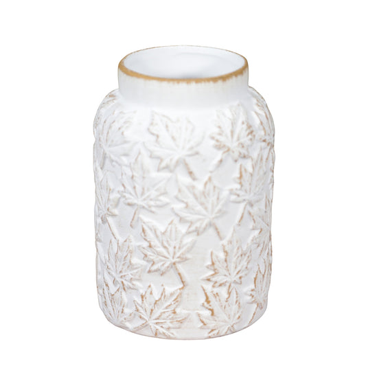 Embossed Maple Leaf Jar