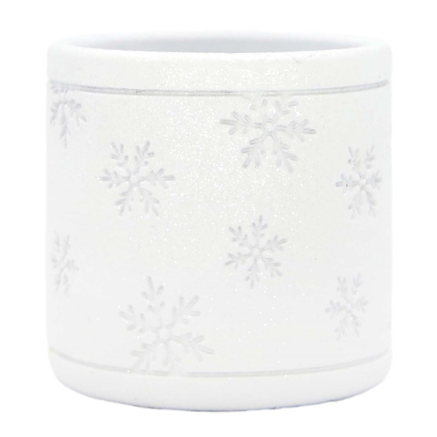 White Frosted Resin Snowflake Jar