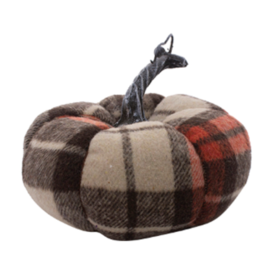 5.5" Orange Plaid Pumpkin