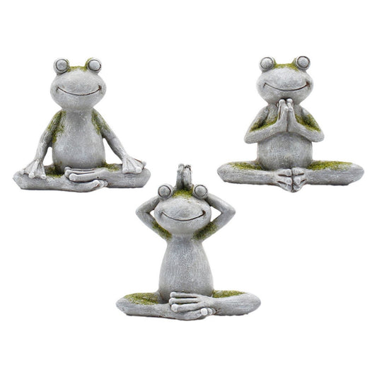 3 Assorted Mossy Gray Frogs
