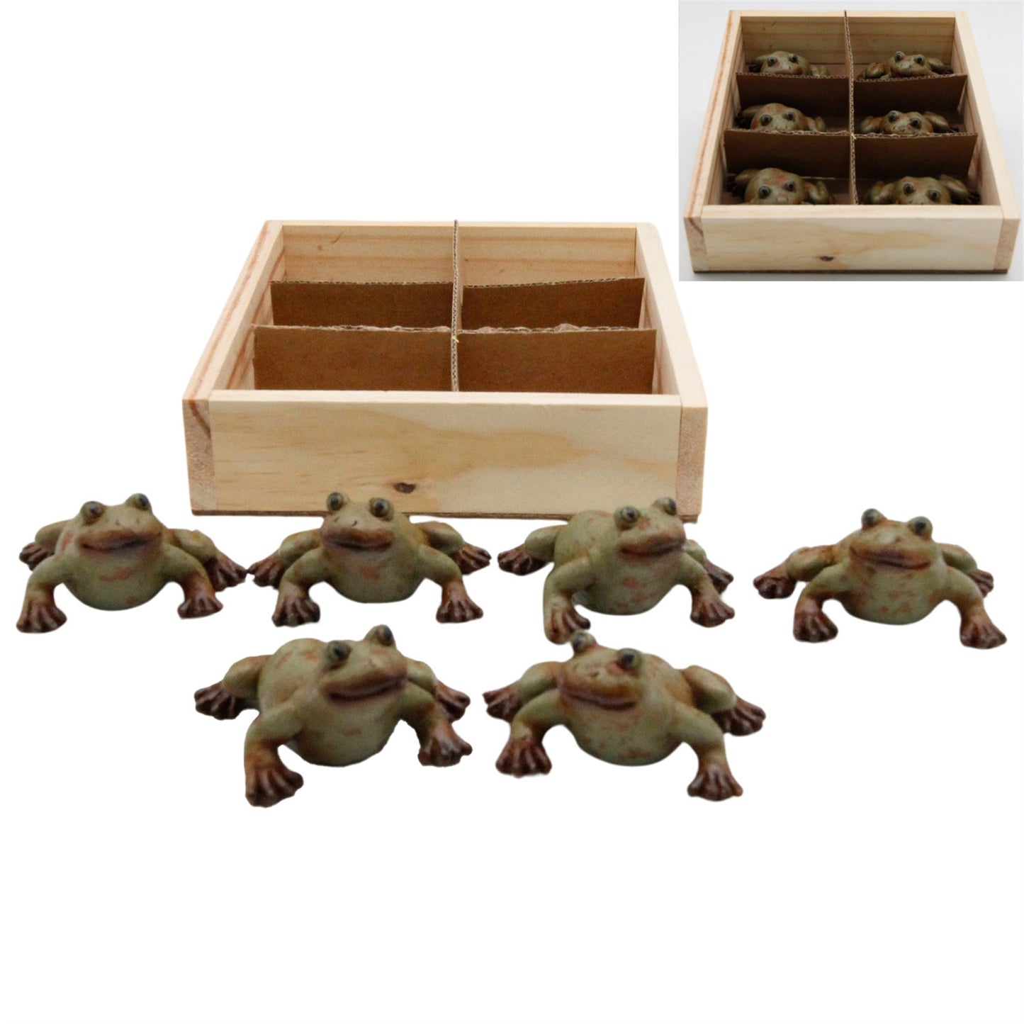 Set of 6 Resin Frogs