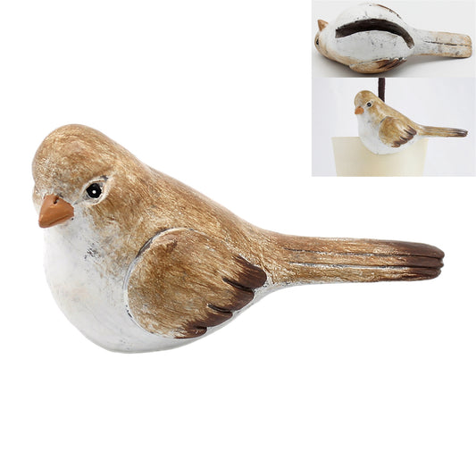 Cream and Tan Resin Bird