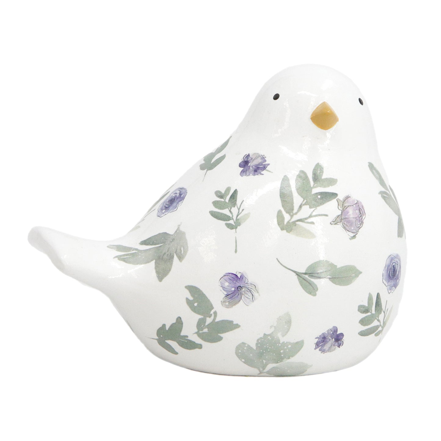 Painted Flower Porcelain Bird