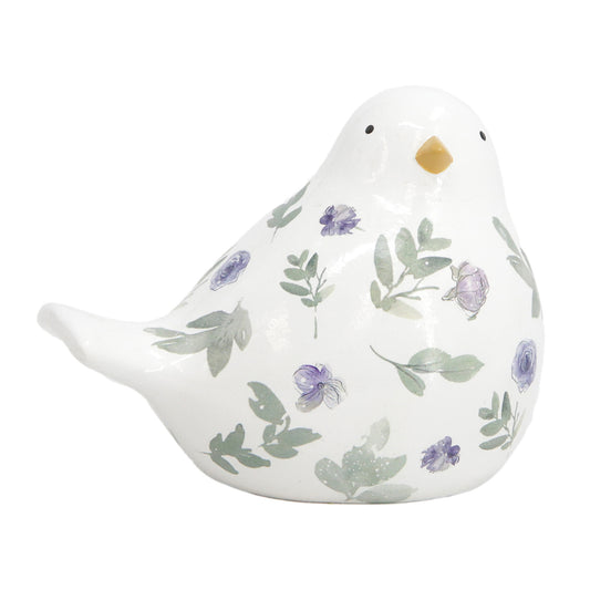 Painted Flower Porcelain Bird