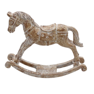 Tan Resin Rocking Horse