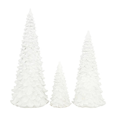 Set/3 White Christmas Trees