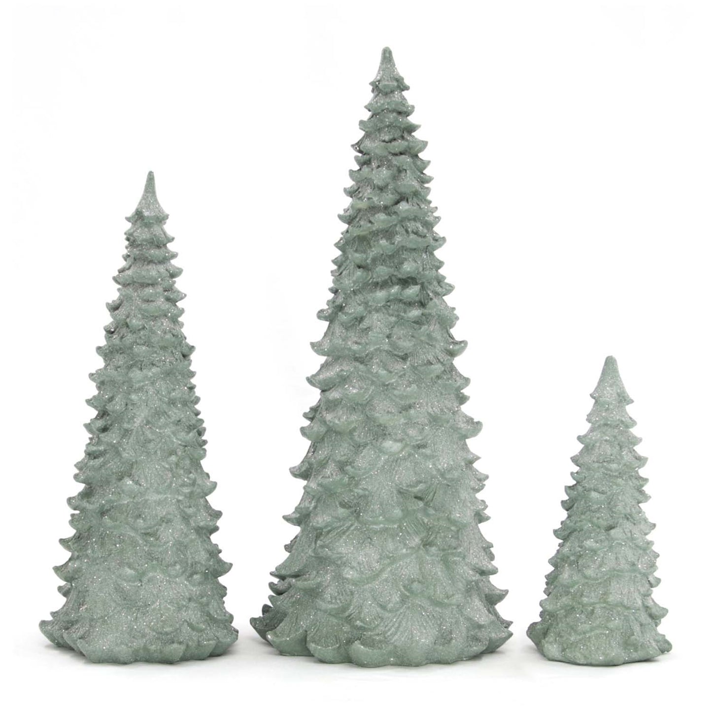 Set of 3 Green Resin Trees