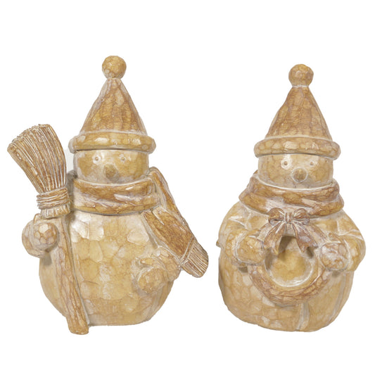 Set/2 Tan Snowmen
