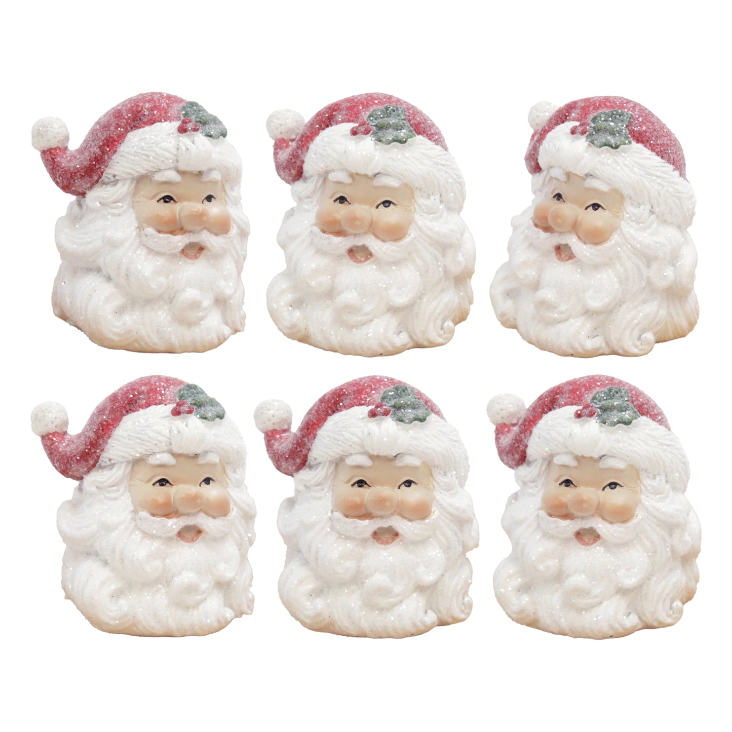 Set of 6 Santa Heads