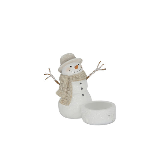 Snowfall Snowman Tea Light Holder