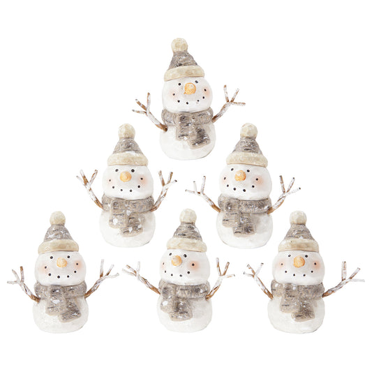 Set of 6 Little Birch Snowmen