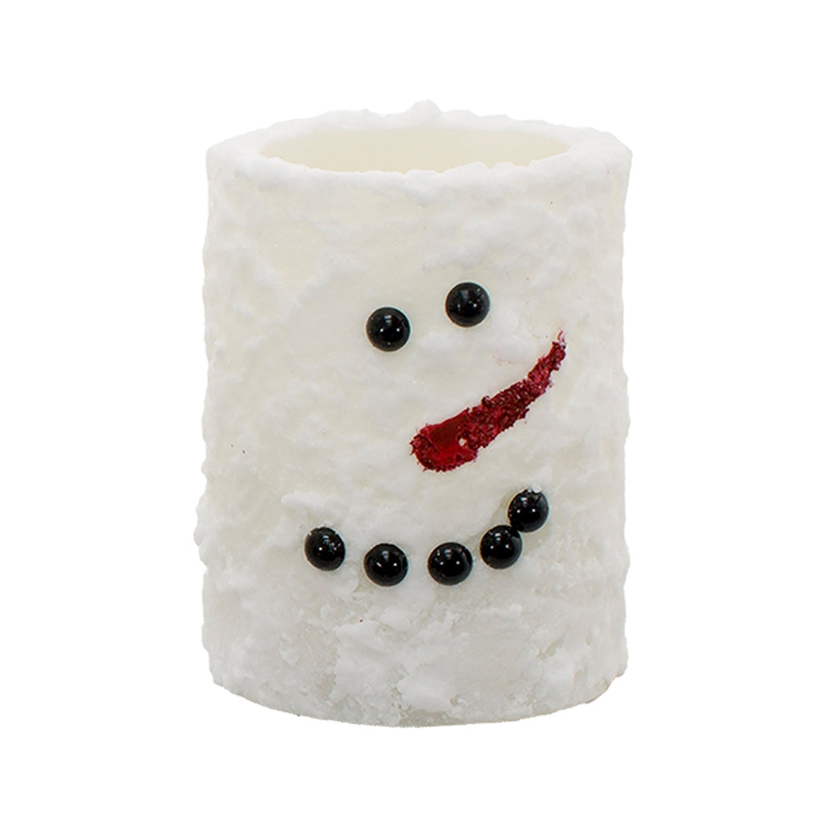 4" White Snowman LED Pillar