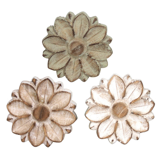 3 Assorted Wooden Daisy Magnets