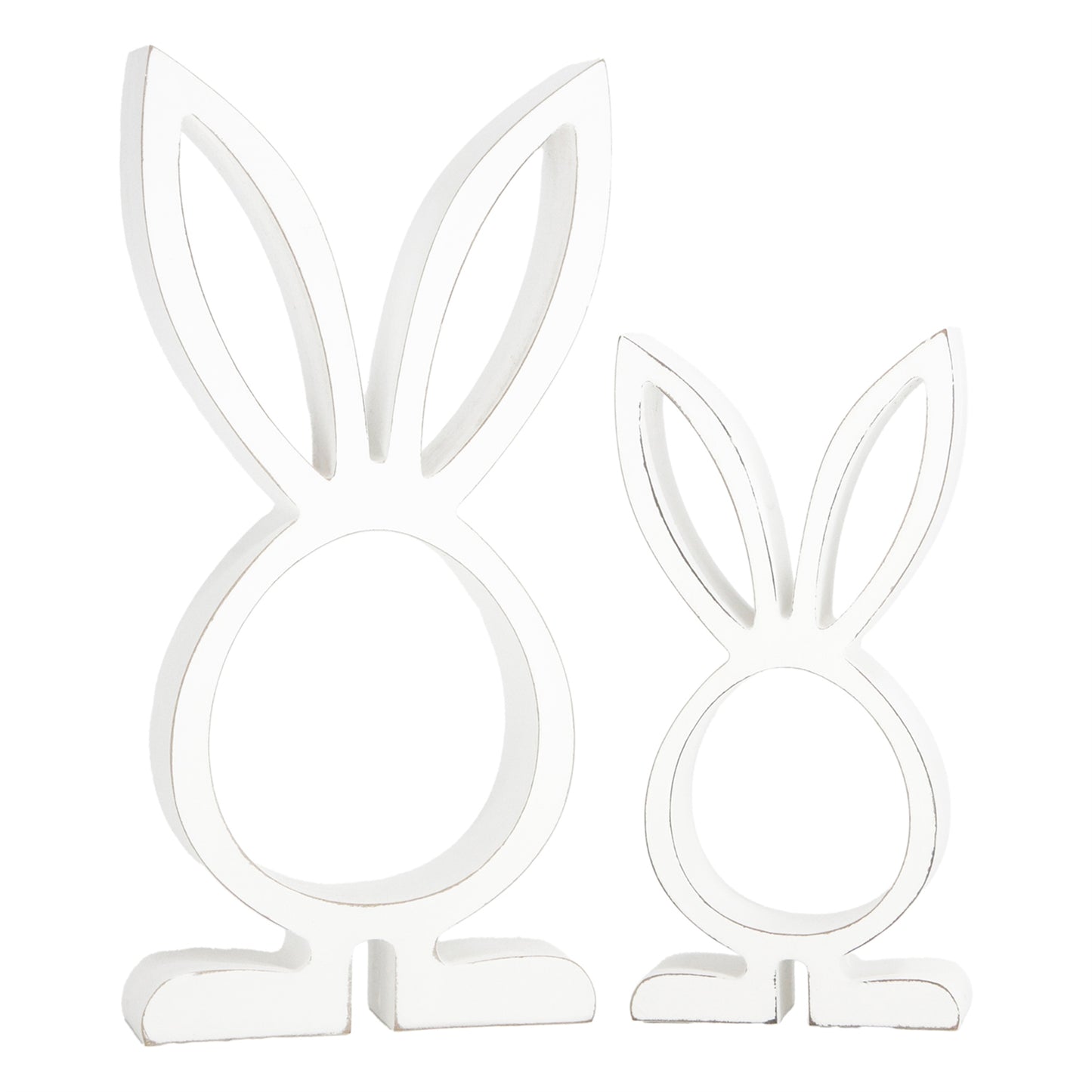 Set of 2 Round Open Cutout Bunnies
