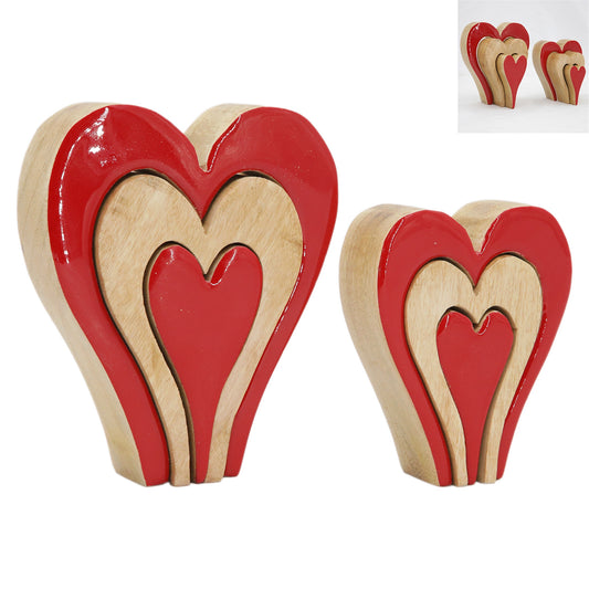 Tall Triple Heart Puzzle Block