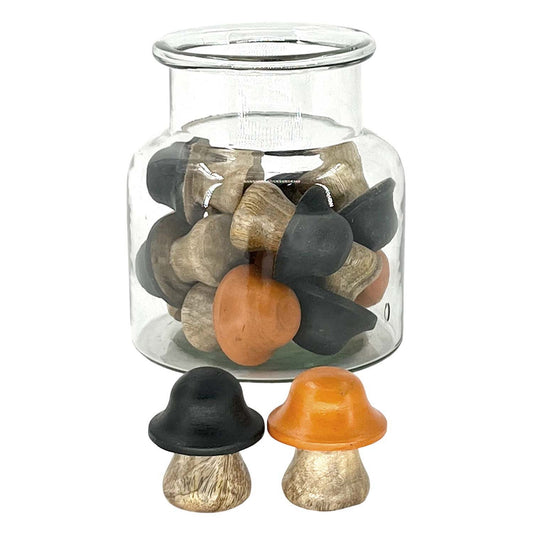 14 Black/Orange Mushrooms In Jar