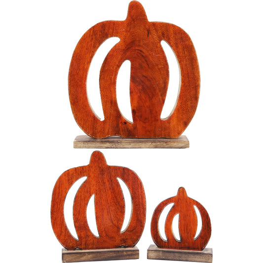 Set of 3 Orange Pumpkin Stands