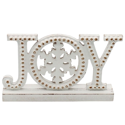 White Joy Cutout Block