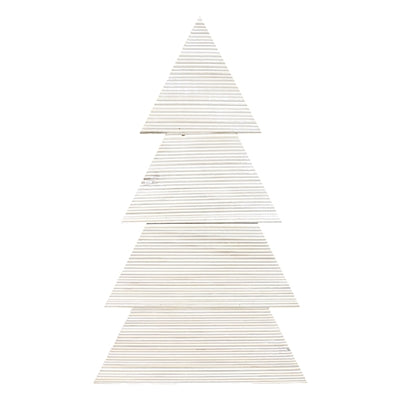 28" White Ridged Wood Tree