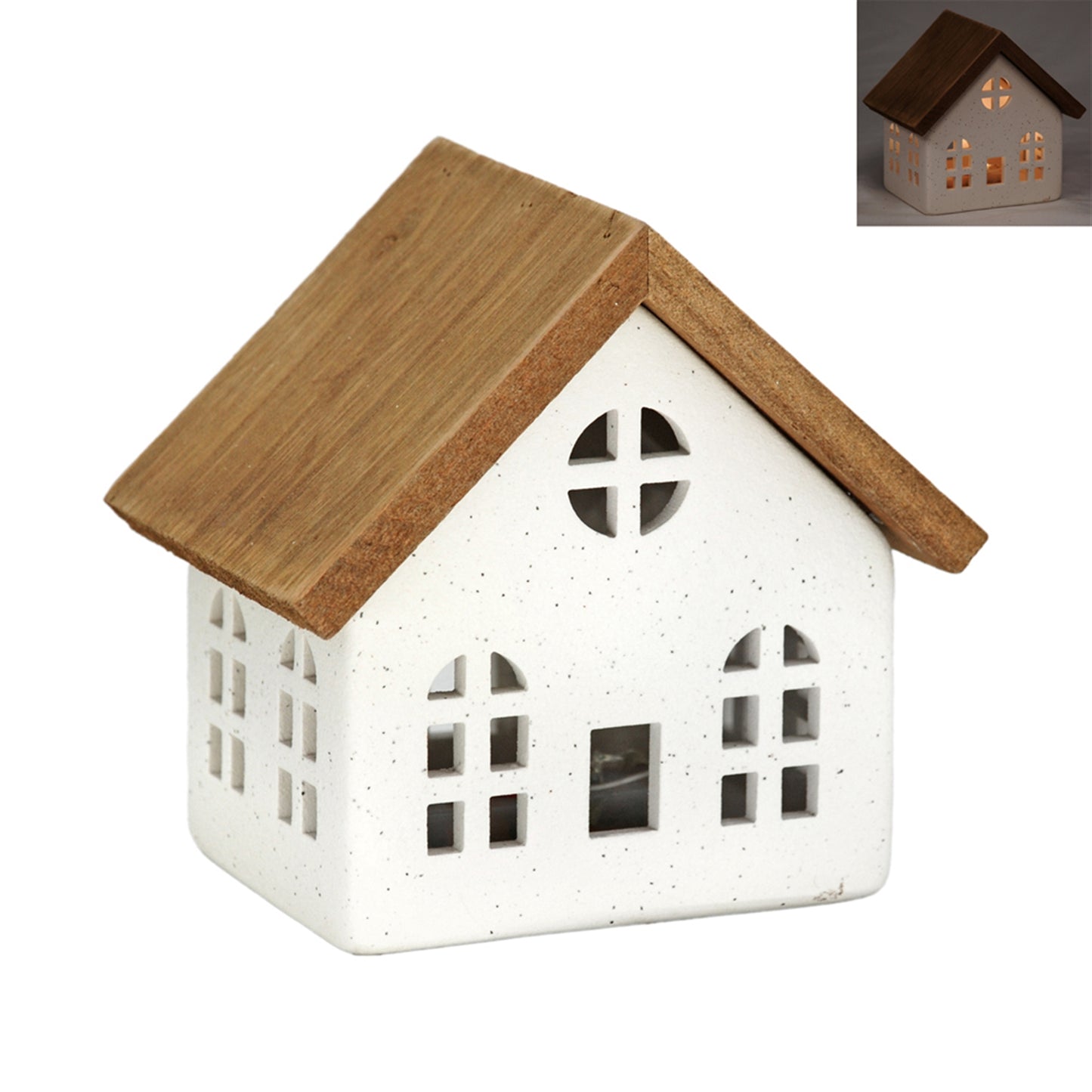 Lighted White and Natural Short House