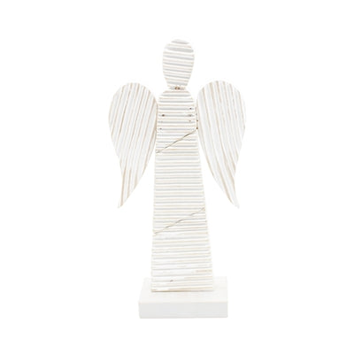 10.5" Whitewashed Wood Angel
