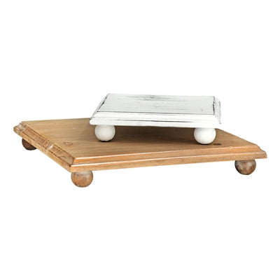 S/2 Natural and White Rectangular Trays