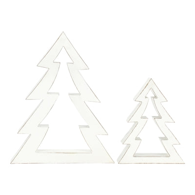 S/2 White Tree Cutouts