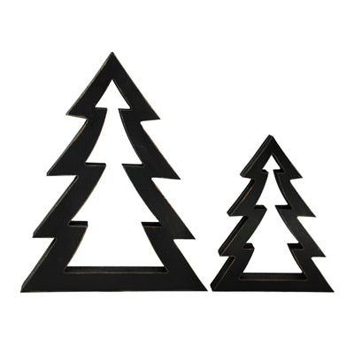 Set/2 Black Tree Cutouts