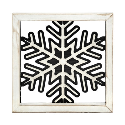 Black/White Cutout Snowflake Frame