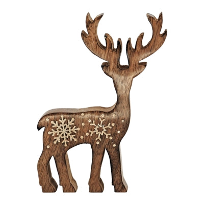 Wood Snowflake Reindeer