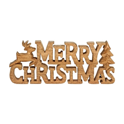 Merry Christmas Wood Cutout Block