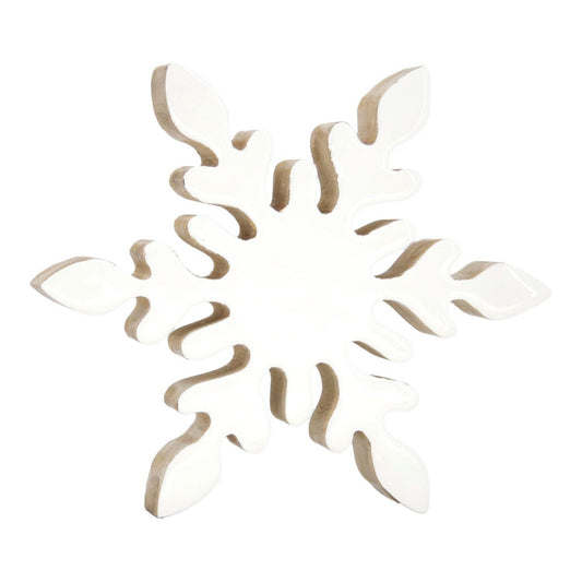 Large White Enamel Mango Snowflake