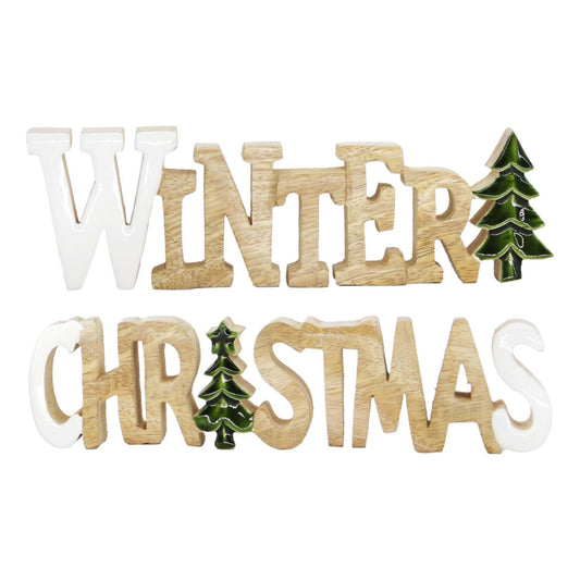 Set of 2 Winter and Christmas Cutout Blocks