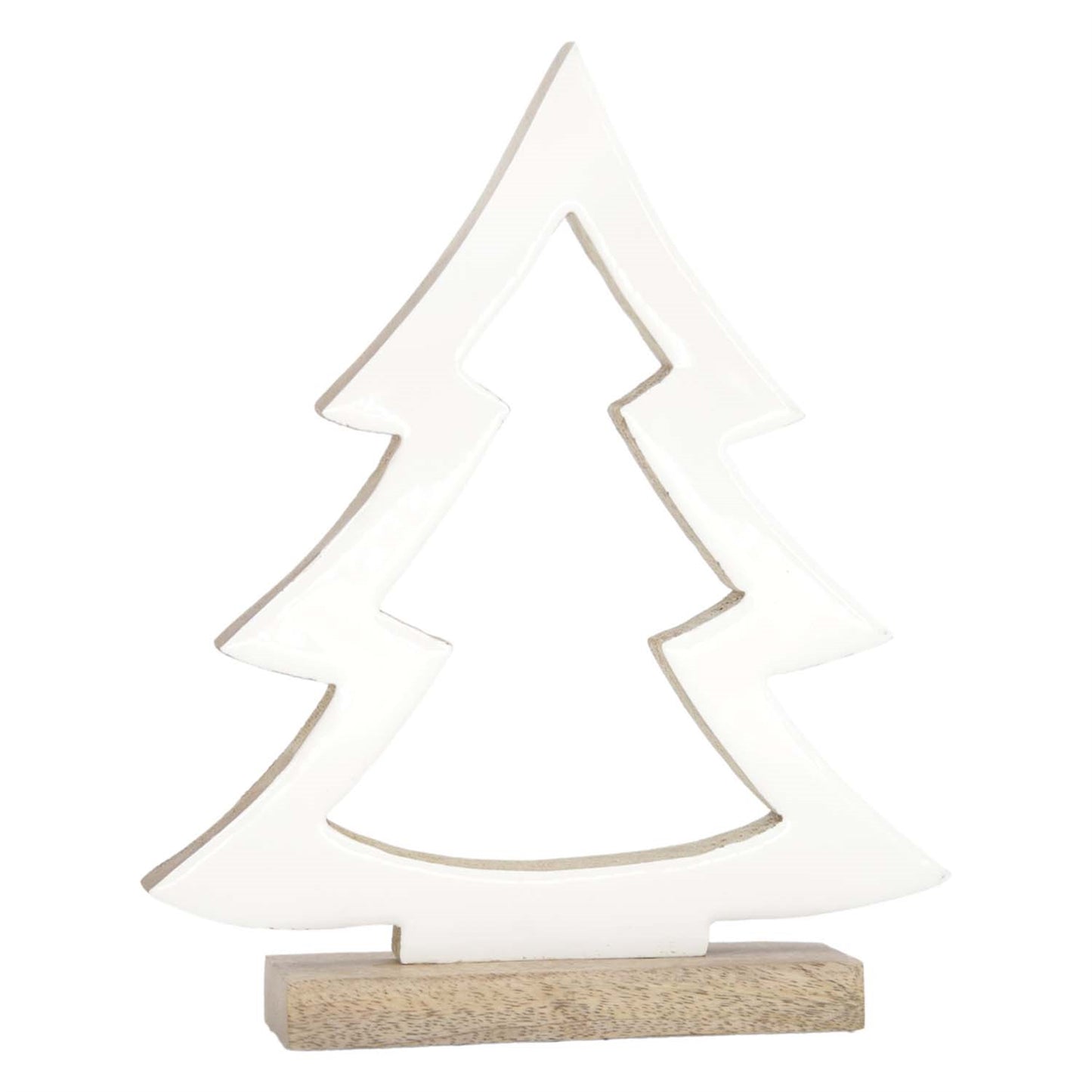 Large White Enamel Cutout Pine Tree