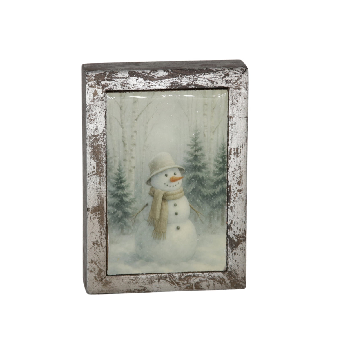 Snowman in Forest Block