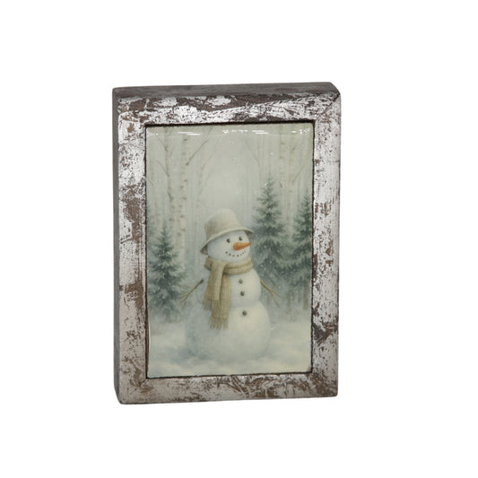 Snowman in Forest Block