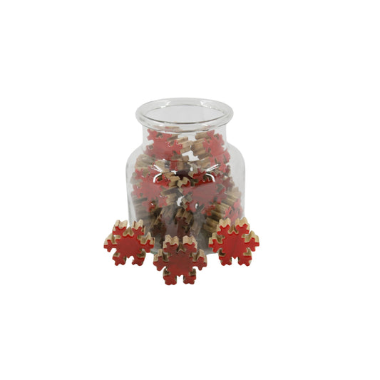 Red Snowflakes in Jar