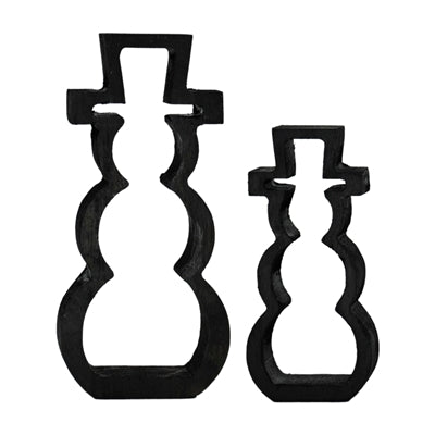 Set/2 Black Snowman Stand Cutouts