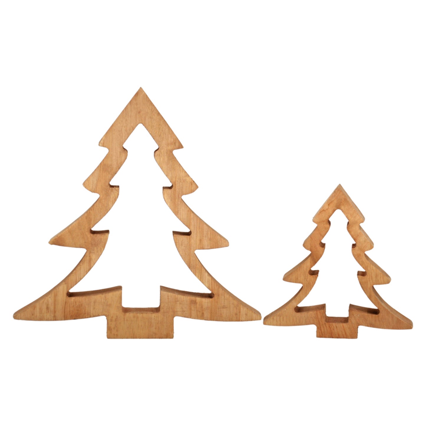 Set of 2 Natural Curved Edge Cutout Trees