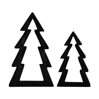 Set/2 Black Straight Edge Cutout Trees