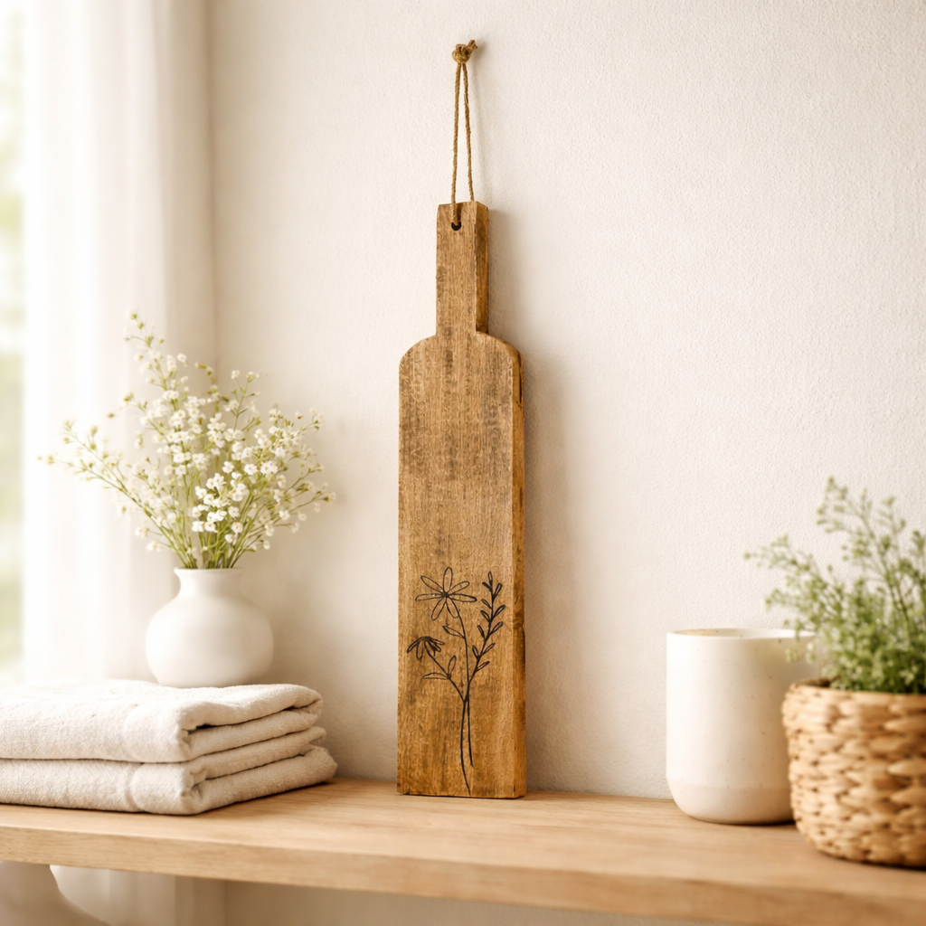 Flower-Engraved Cutting Board