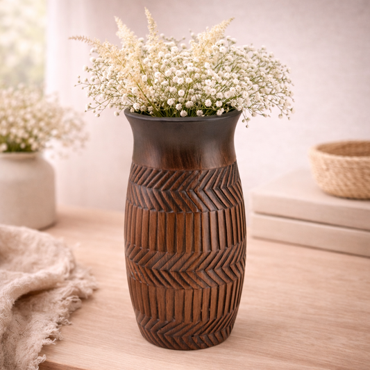 Black and Tan Tall Vase