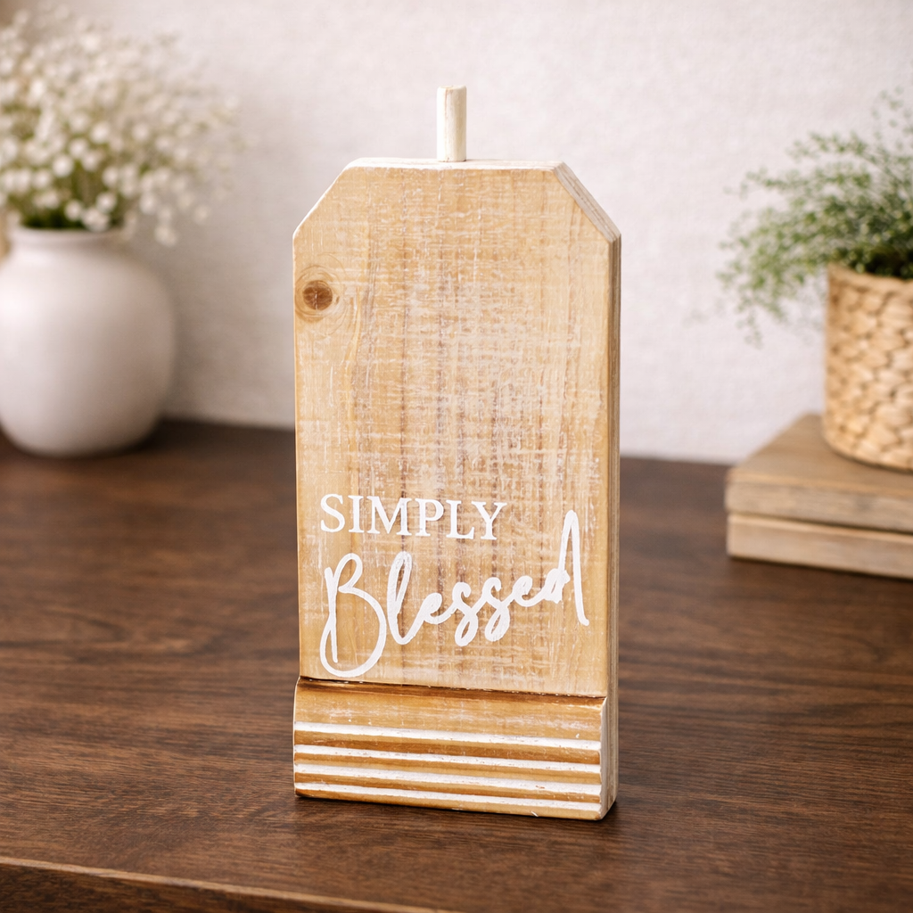 Simply Blessed Wood Block
