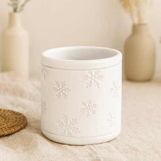 White Frosted Resin Snowflake Jar