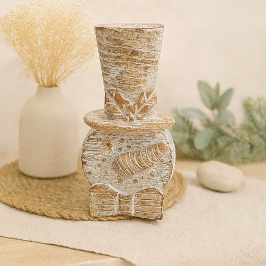 Tan Resin Snowman Head