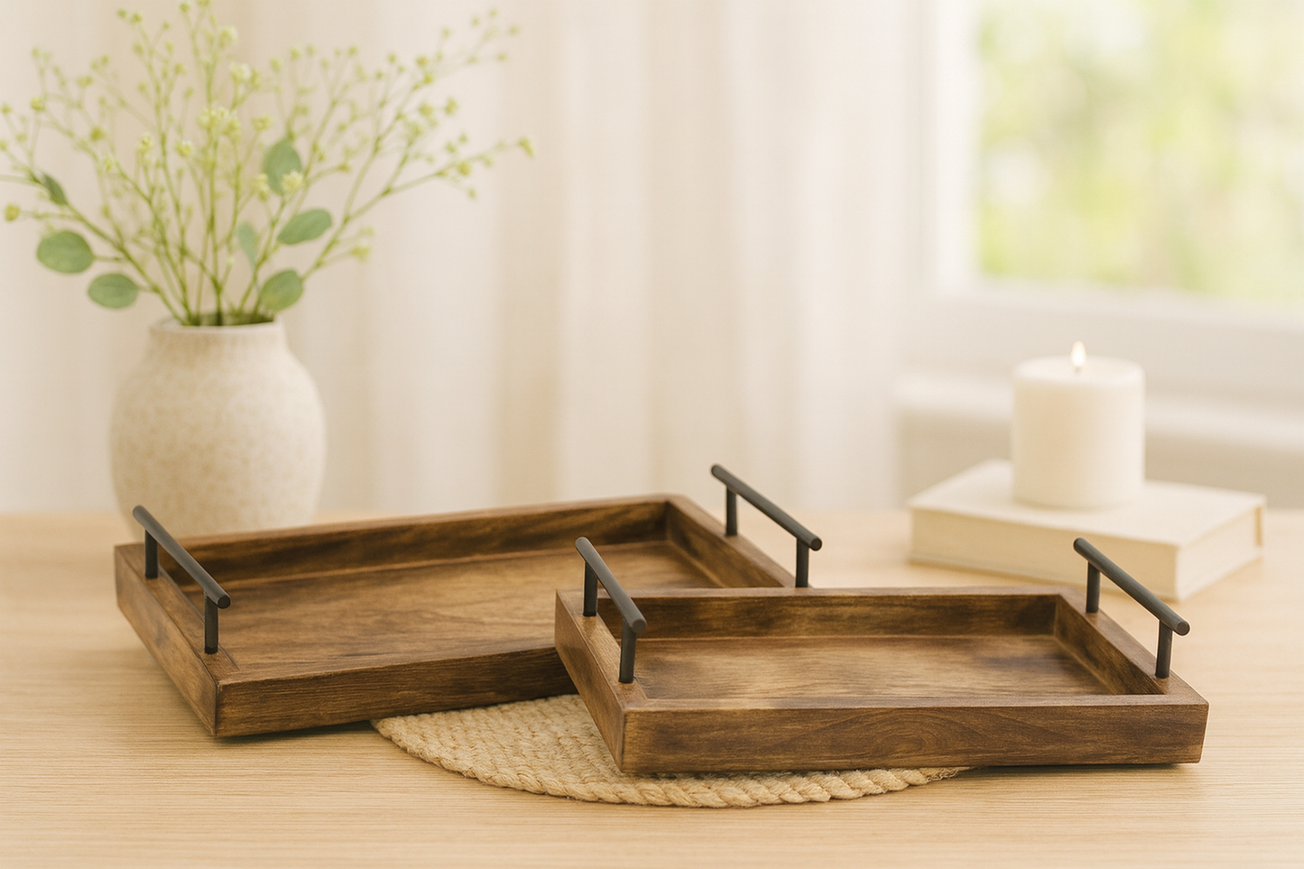 Set of 2 Mango Rectangular Trays